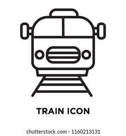 Train icon vector isolated on white background, Train transparent sign , linear symbol and stroke design elements in outline style