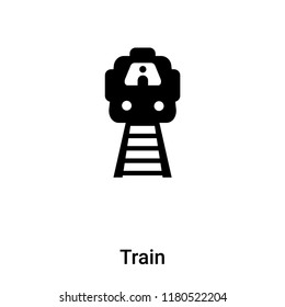 Train icon vector isolated on white background, logo concept of Train sign on transparent background, filled black symbol