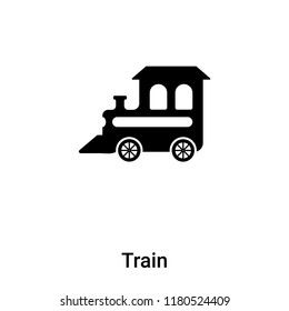 Train icon vector isolated on white background, logo concept of Train sign on transparent background, filled black symbol