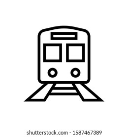 Train icon vector in lineart style on white background