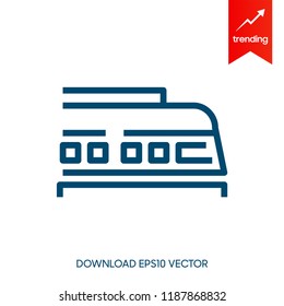 Train icon vector, Modern Transportation sign Isolated on white background. Trendy Flat style for graphic design, logo, Web site, social media, UI, mobile app, EPS10