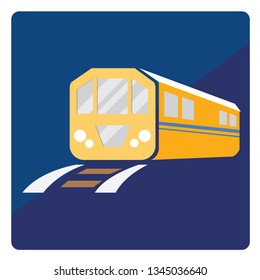 Train icon vector, Modern Transportation sign illustrator design isolated on blue background.