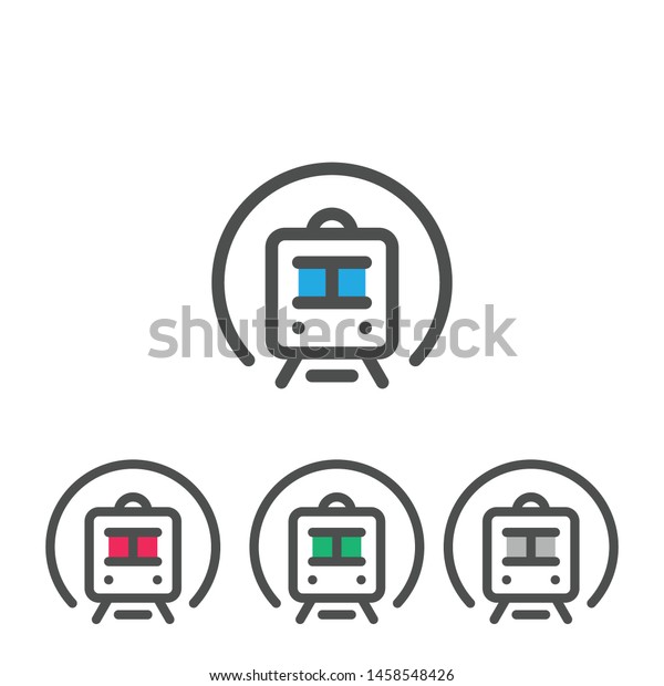 Train icon vector.\
Modern Transportation sign Isolated on white background. Train logo\
template symbol
