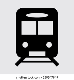 Train icon vector on a grey background