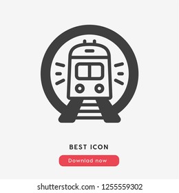 train icon vector. Train on tracks symbol. Train way icon vector