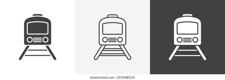 Train icon vector set for ui designs