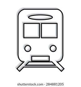 Train icon vector with shadow 