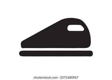 Train icon vector. Simple vintage old locomotive train logo design template. Rail icon illustration on white background.