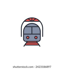 train icon. vector.Editable stroke.linear style sign for use web design,logo.Symbol illustration.