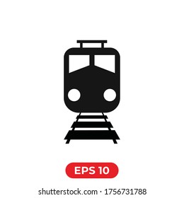 Train icon vector.Railway transportation symbol.Traviling with train illustration