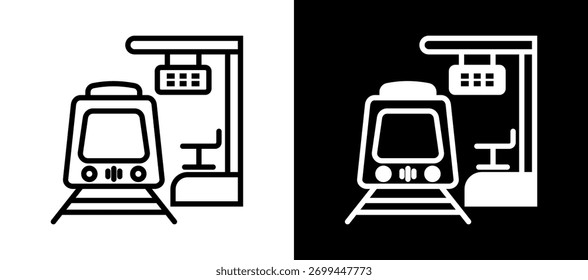 Train Icon Ilustración vectorial negro blanco