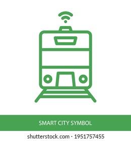 Icono de tren con diseño vectorial de signo wifi. Símbolo de ciudad inteligente para el diseño de tu sitio web, logotipo, aplicación, interfaz de usuario. Ilustración vectorial Eps10.a