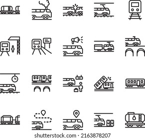 Train icons collection vector illustration