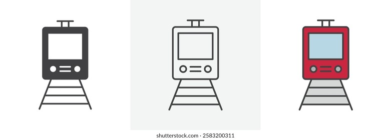 Train icons pack for website designs