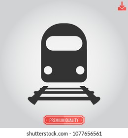 Train icon.Subway vector.Transportation sign isolated on grey background.Simple railroad illustration for web and mobile platforms.