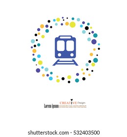 Train icon.train vector with bubbles .Transport icon.vector illustration.eps10.