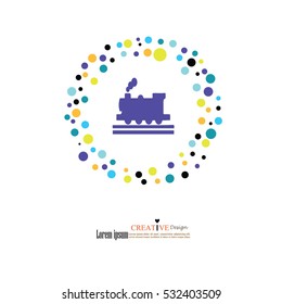 Train icon.train vector with bubbles .Transport icon.vector illustration.eps10.