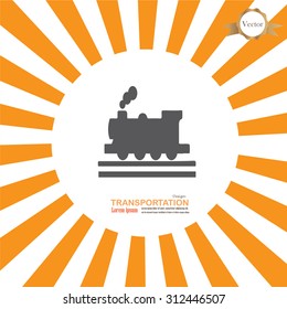 Train icon.train.train icon on sunburst background.vector illustration.    