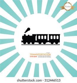 Train icon.train.train icon on sunburst background.vector illustration.    