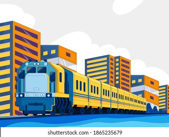 Train illustration, good for decorating photos, posters, banners for public transport, especially trains.