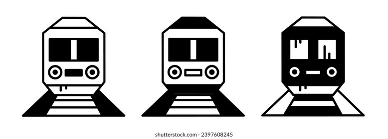 Zuggrafik. Zugsymbol, Vektorset. Design für Unternehmen. Stock-Vektorgrafik.	