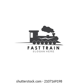 Train illustration logo vector flat design