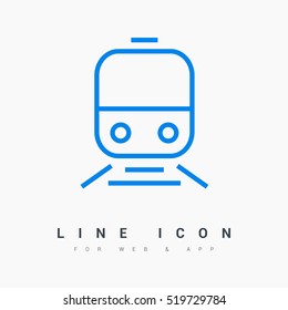 train isolated minimal icon. train graph line vector icon for websites and mobile minimalistic flat design.