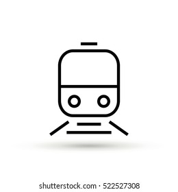 train isolated minimal icon. train graph line vector icon for websites and mobile minimalistic flat design.