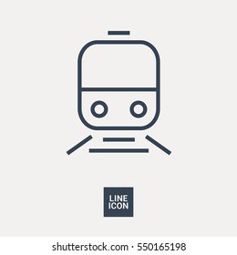 train isolated minimal icon. transportation graph line vector icon for websites and mobile minimalistic flat design.