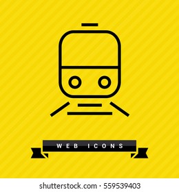 train isolated minimal icon. transportation graph line vector icon for websites and mobile minimalistic flat design.