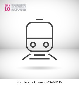 train isolated minimal icon. transportation graph line vector icon for websites and mobile minimalistic flat design.