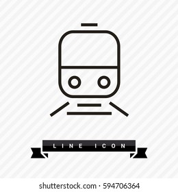 train isolated minimal icon. transportation graph line vector icon for websites and mobile minimalistic flat design.