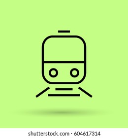 train isolated minimal icon. transportation graph line vector icon for websites and mobile minimalistic flat design.