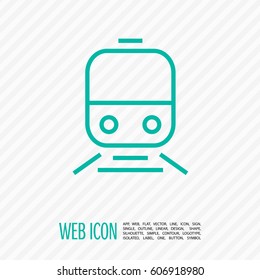 train isolated minimal icon. transportation graph line vector icon for websites and mobile minimalistic flat design.