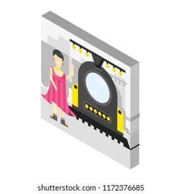 Train isometric left top view 3D icon