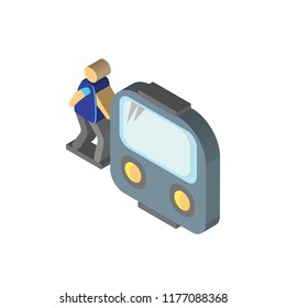 Train isometric left top view 3D icon