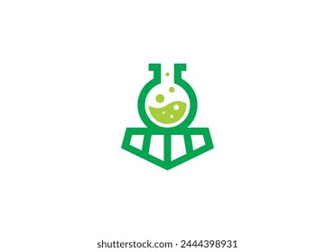 entrenar con diseño de icono de logotipo de laboratorio