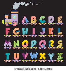 train and letters for kids