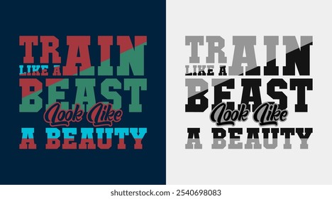Train Like a Beast: Powerful Stroke Vector Design for Gym Motivation