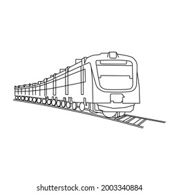 Train Line Drawing Clip Art Stock Vector (Royalty Free) 2003340884