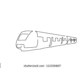 Train Line Drawing, Vector Illustration Design. Holidays Collection.