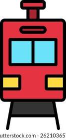 Design de ícone de vetor preenchido de linha de trem