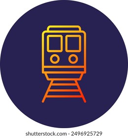 Train Line Gradient Icon Design