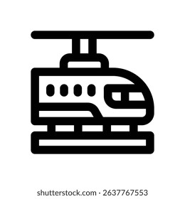 train line icon. Clean and minimalist vector icon for websites, mobile apps, presentations, and logos. Fully scalable and customizable for any project.