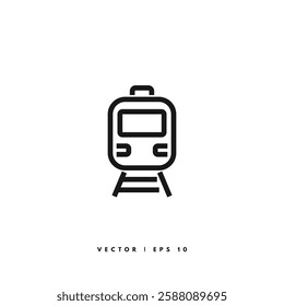 Train Line Icon. Editable Stroke