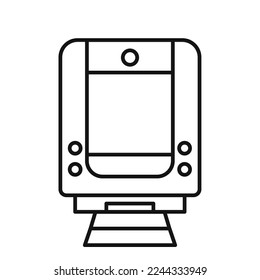 Train line icon isolated on white background. Black flat thin icon on modern outline style. Linear symbol and editable stroke. Simple and pixel perfect stroke vector illustration. Web sign design