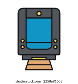 Train line icon isolated on white background. Black flat thin icon on modern outline style. Linear symbol and editable stroke. Simple and pixel perfect stroke vector illustration. Web sign design