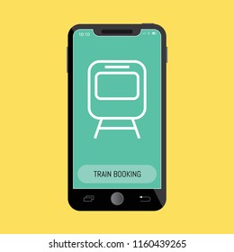 Train Line Icon on Mobile Screen.
