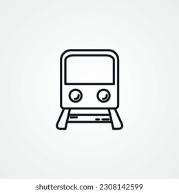 train line icon. train outline icon.