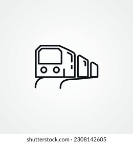 train line icon. train outline icon.